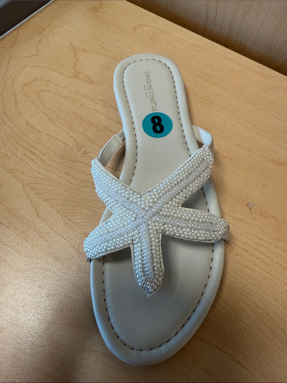 Caroline Constas White Beaded Starfish Sandal - ivory